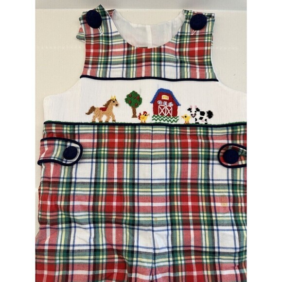 Banana Split baby unisex romper red green Christmas embroidering size 9 months - Picture 3 of 12